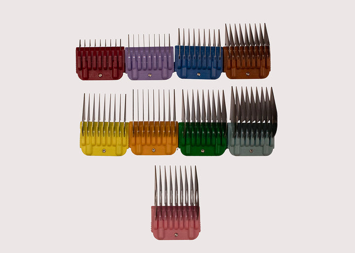 AGS 9pc *TRADITIONAL SIZE* Colored Comb Attachment Set